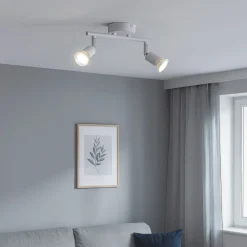 Plafoniere Moderne-Selezionato da Mazzolaluce Lampada con due faretti bianchi orientabili