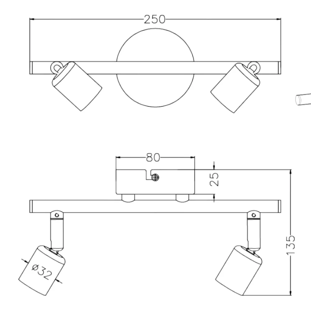 Plafoniere Moderne-Selezionato da Mazzolaluce Lampada con due faretti bianchi orientabili