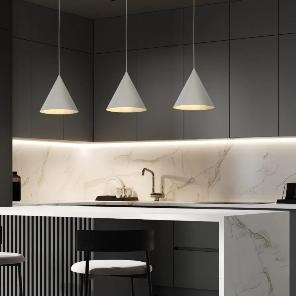 Lampade A Sospensione-Selezionato da Mazzolaluce Lampada cono sospensione beige 25cm