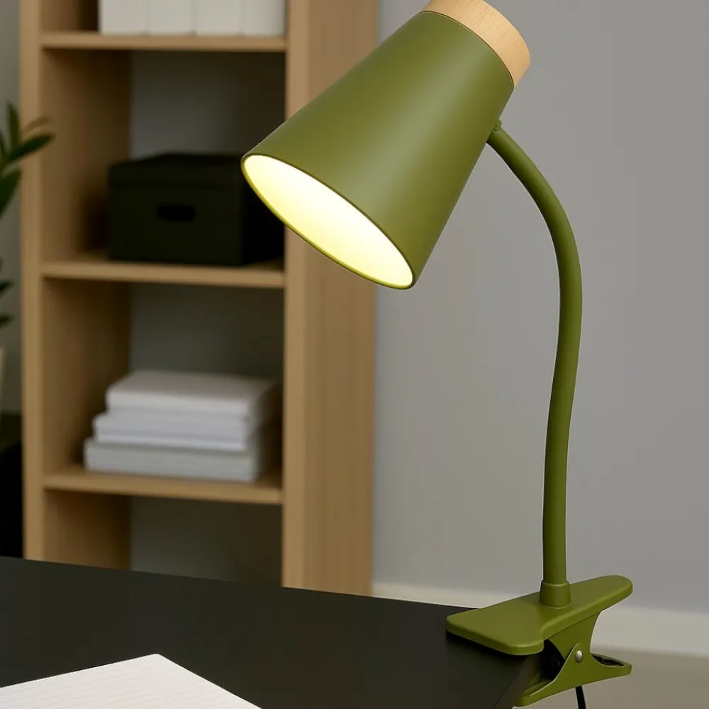 Lampade Da Tavolo-Selezionato da Mazzolaluce Lampada con pinza da scrivania per cameretta orientabile verde led 4.5w 3000k