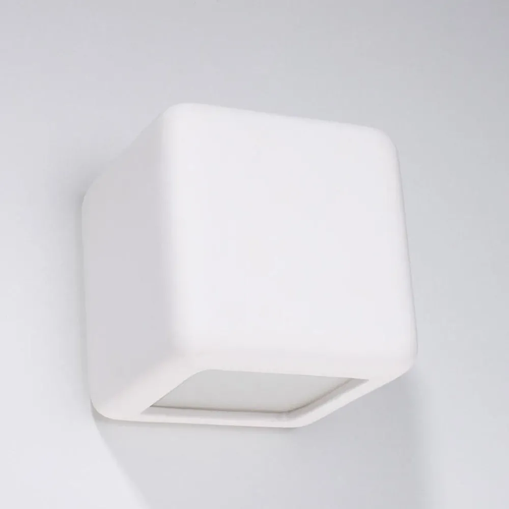 Applique Da Parete-Selezionato da Mazzolaluce Lampada cubo applique gesso bianco pitturabile
