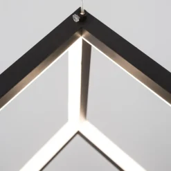 Lampade A Sospensione-Selezionato da Mazzolaluce Lampada cubo nero sospensione moderna led 45w 3000k dimmerabile