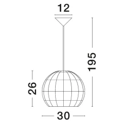 Lampade A Sospensione-Selezionato da Mazzolaluce Lampada cupola di rattan naturale a sospensione 30 cm