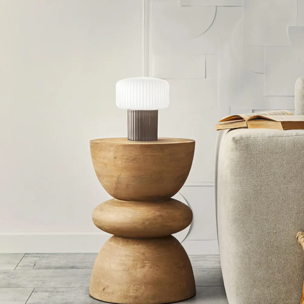 Abat Jour-Perenz Illuminazione Lampada da comodino abat-jour di ceramica marrone moderna otty perenz
