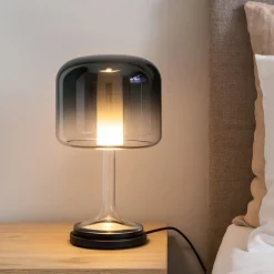 Abat Jour-Maytoni Lampada da comodino abat-jour spirito led 3000k vetro grigio fumo