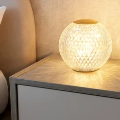 Abat Jour-Selezionato da Mazzolaluce Lampada da comodino abat-jour sfera trasparente oro ricaricabile