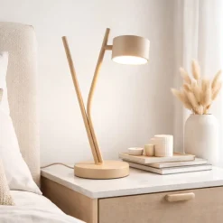 Abat Jour-Selezionato da Mazzolaluce Lampada da comodino beige moderna luce orientabile