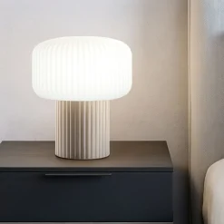 Abat Jour-Perenz Illuminazione Lampada da comodino di cerama grigio chiaro otty