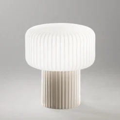 Abat Jour-Perenz Illuminazione Lampada da comodino di cerama grigio chiaro otty
