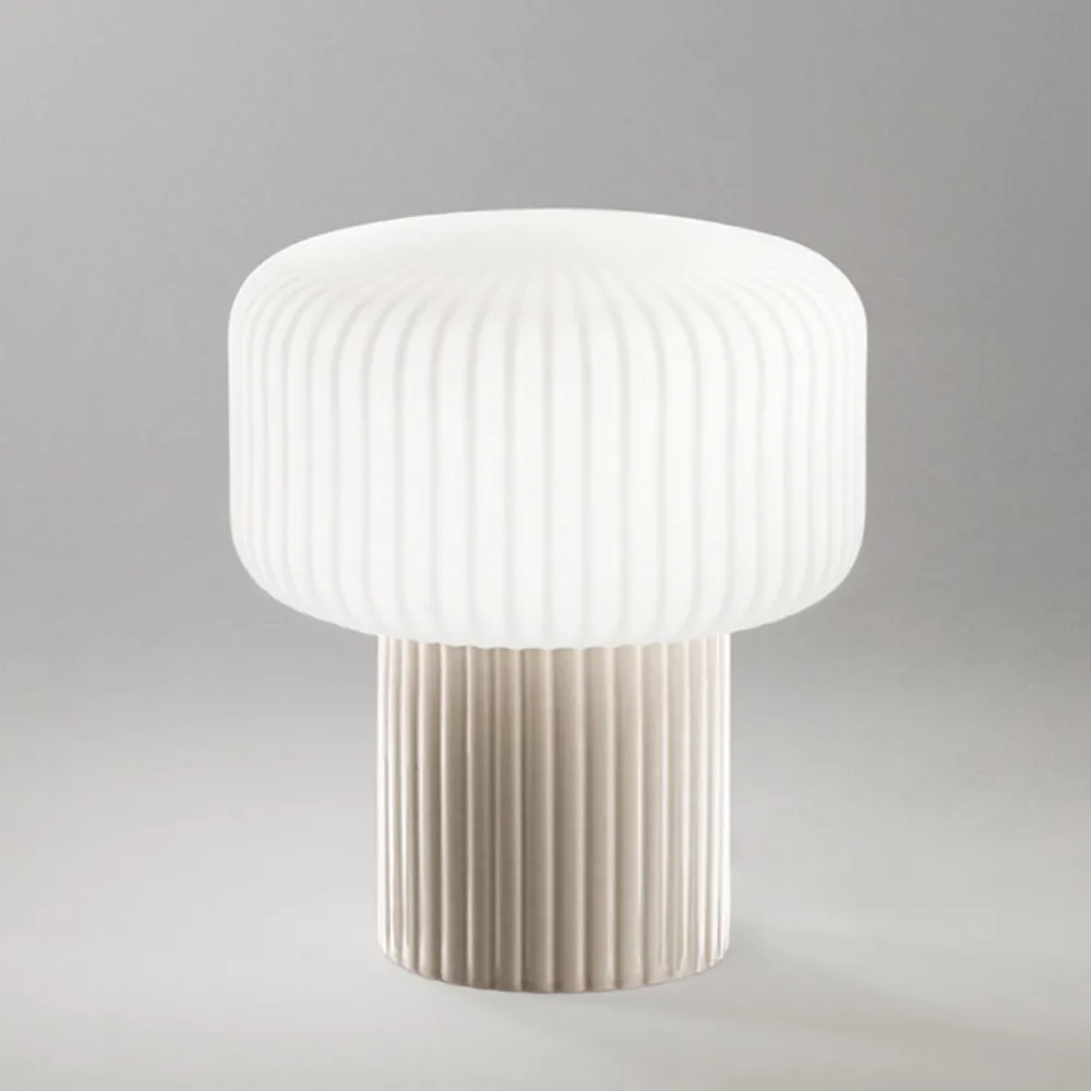 Abat Jour-Perenz Illuminazione Lampada da comodino di cerama grigio chiaro otty