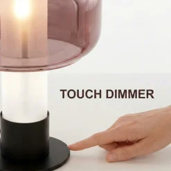 Abat Jour-Fabas Luce Lampada da comodino di vetro moderna ametista flick