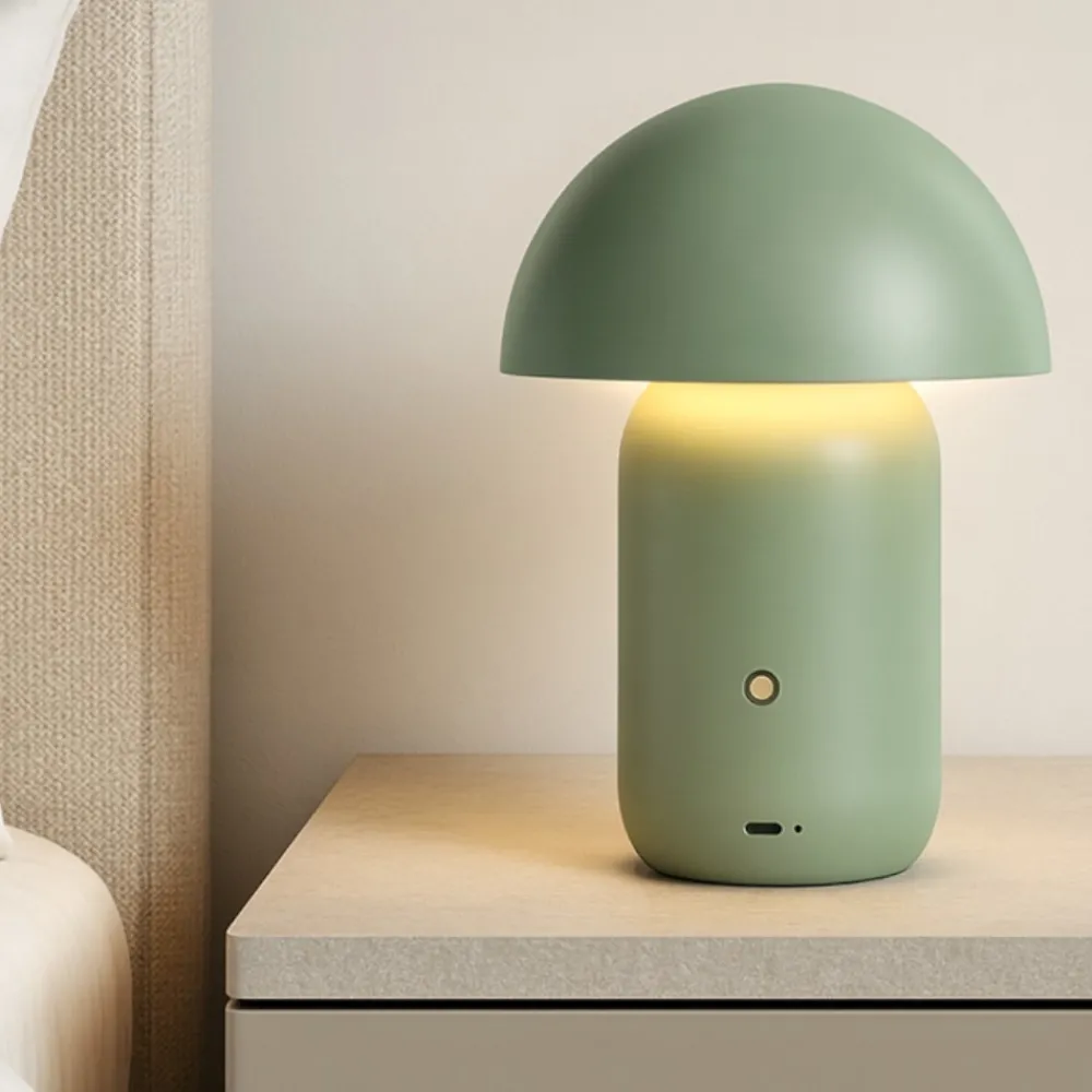 Abat Jour-Selezionato da Mazzolaluce Lampada da comodino fungo moderna portatile verde usb ricaricabile