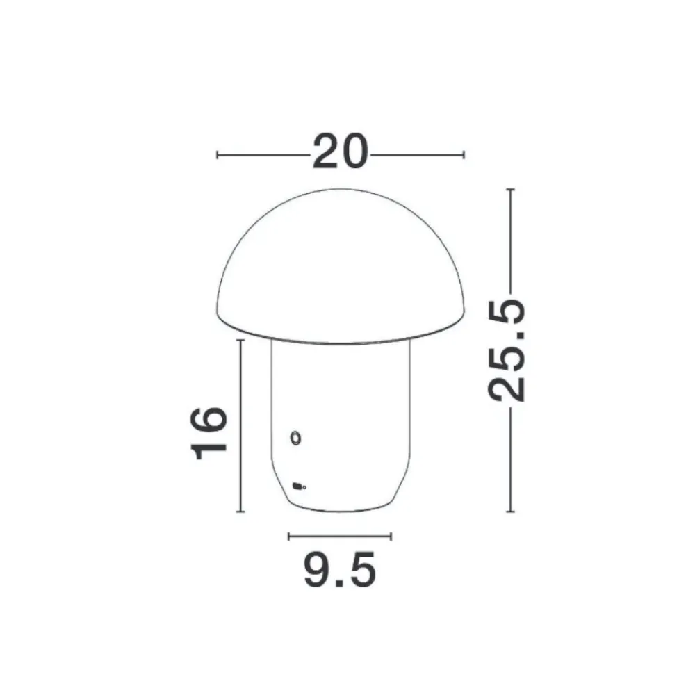 Abat Jour-Selezionato da Mazzolaluce Lampada da comodino fungo moderna portatile verde usb ricaricabile