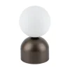 Abat Jour-Selezionato da Mazzolaluce Lampada da comodino marrone sfera bianca design moderna