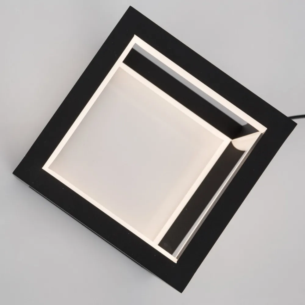 Abat Jour-Selezionato da Mazzolaluce Lampada da comodino moderna cubo nero led dimmerabile