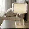 Abat Jour-Selezionato da Mazzolaluce Lampada da comodino moderna di vetro trasparente per camera da letto