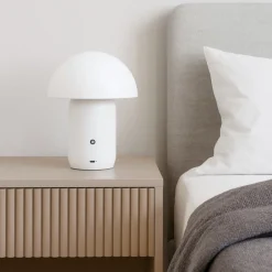 Abat Jour-Selezionato da Mazzolaluce Lampada da comodino moderna fungo led 2w 3000k bianca dimmerabile