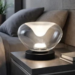 Abat Jour-Fabas Luce Lampada da comodino moderna in vetro trasparente brana