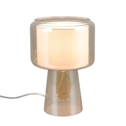 Abat Jour-Selezionato da Mazzolaluce Lampada da comodino moderna in vetro ambra per camera da letto