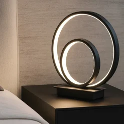 Abat Jour-Ideal Lux Lampada da comodino moderna led 23w 3000k oz tl on-off nero