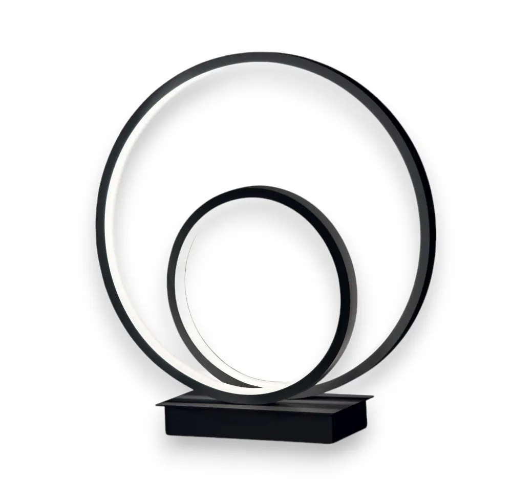 Abat Jour-Ideal Lux Lampada da comodino moderna led 23w 3000k oz tl on-off nero