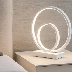Abat Jour-Ideal Lux Lampada da comodino moderna led 23w 3000k oz tl bianco
