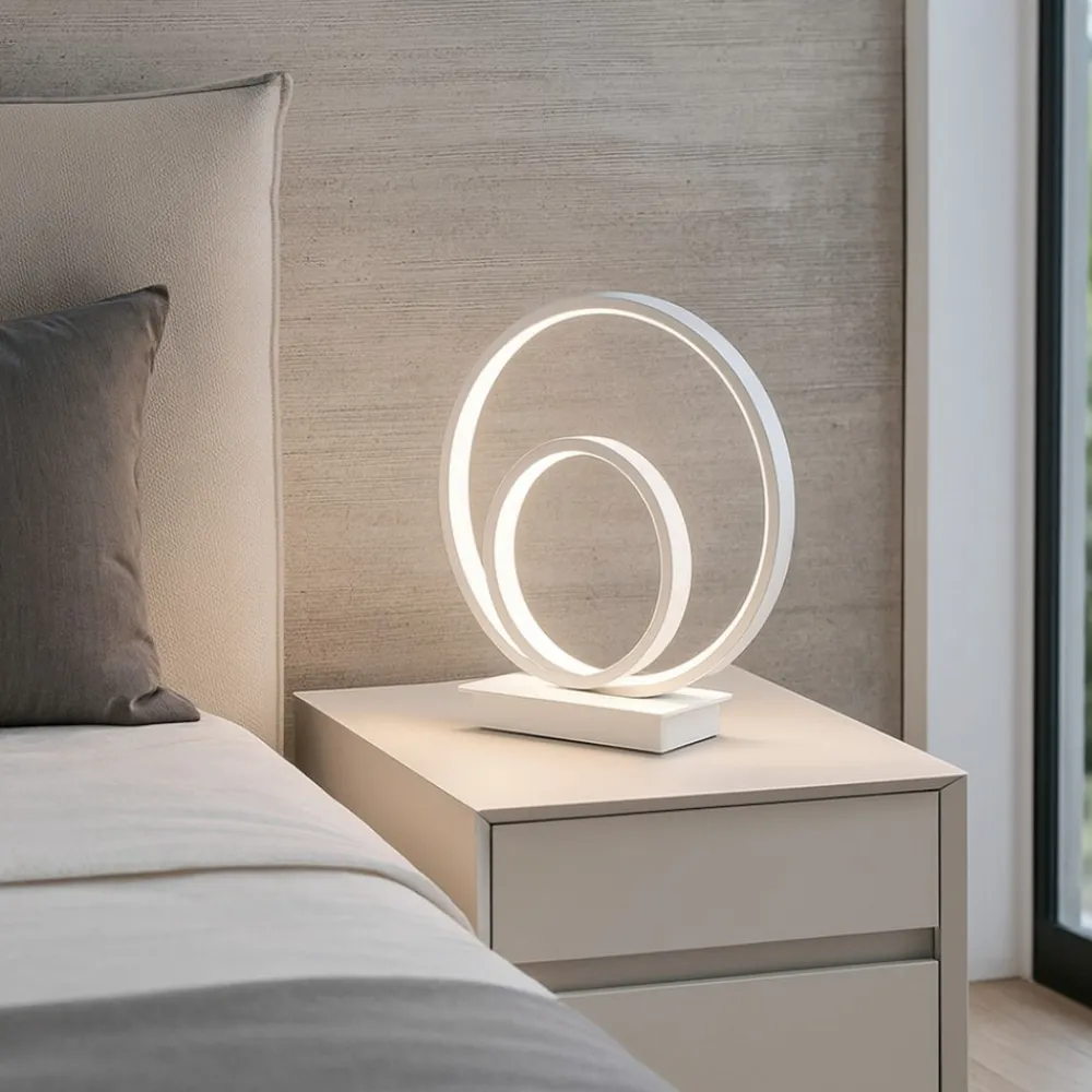 Abat Jour-Ideal Lux Lampada da comodino moderna led 23w 3000k oz tl bianco