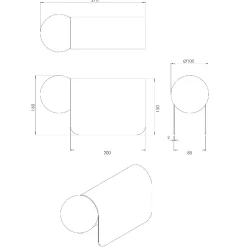 Abat Jour-Fabas Luce Lampada da comodino moderna nera birba