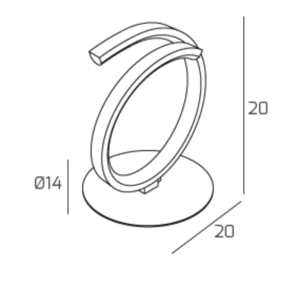 Abat Jour-Top Light Lampada da comodino moderna oro toplight tornado 12w led 3000k 4000k