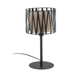 Abat Jour-Selezionato da Mazzolaluce Lampada da comodino nera abat-jour paralume in tessuto moderna