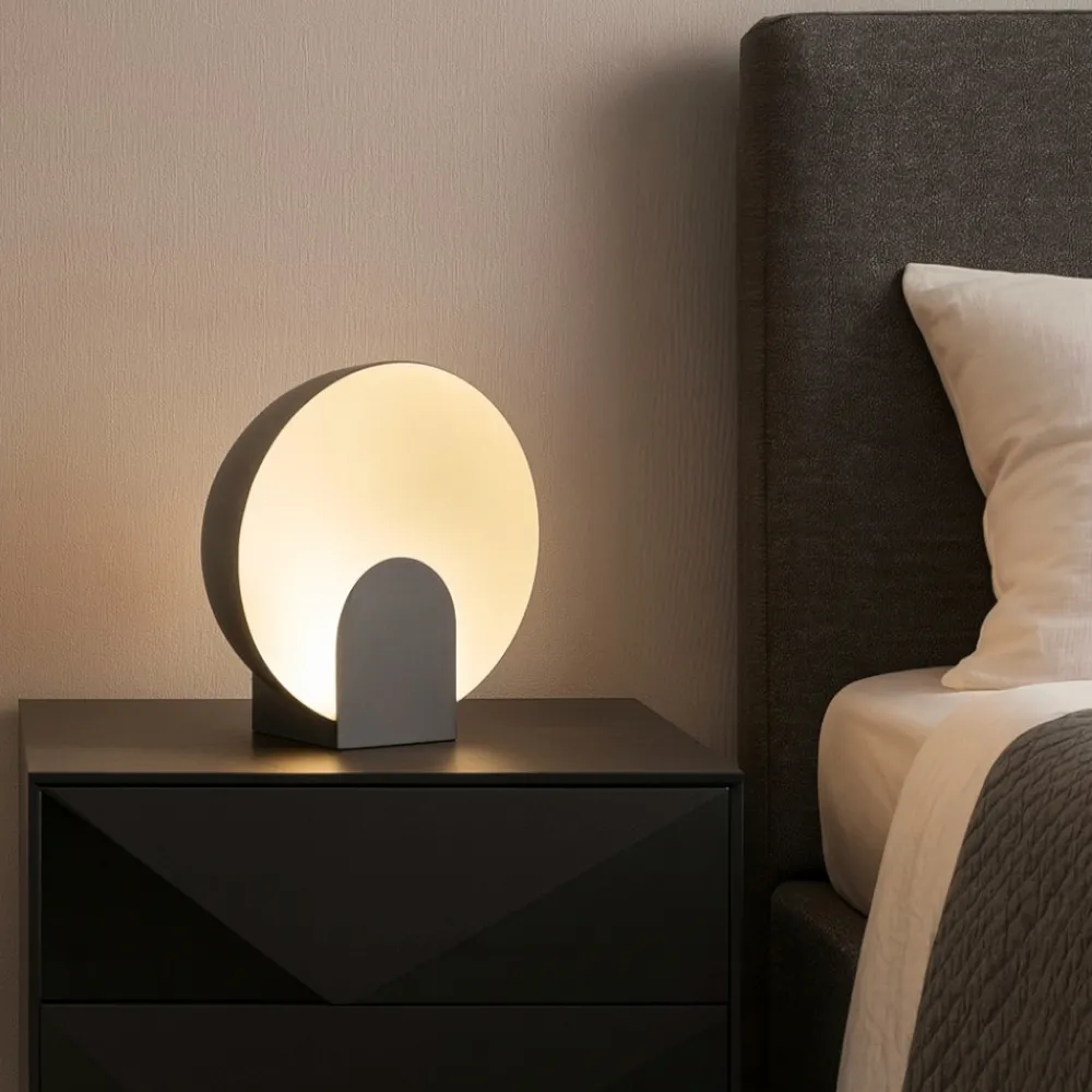 Abat Jour-Selezionato da Mazzolaluce Lampada da comodino nera design moderna led 12w 3000k