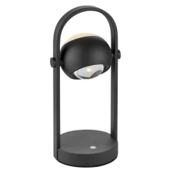 Abat Jour-Selezionato da Mazzolaluce Lampada da comodino nera led 2300k-6500k portatile a batteria