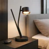 Abat Jour-Selezionato da Mazzolaluce Lampada da comodino nera oro moderna per camera da letto