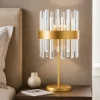 Abat Jour-Selezionato da Mazzolaluce Lampada da comodino oro con cristalli stile contemporaneo