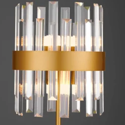 Abat Jour-Selezionato da Mazzolaluce Lampada da comodino oro con cristalli stile contemporaneo