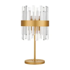 Abat Jour-Selezionato da Mazzolaluce Lampada da comodino oro con cristalli stile contemporaneo