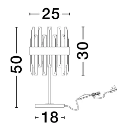 Abat Jour-Selezionato da Mazzolaluce Lampada da comodino oro con cristalli stile contemporaneo