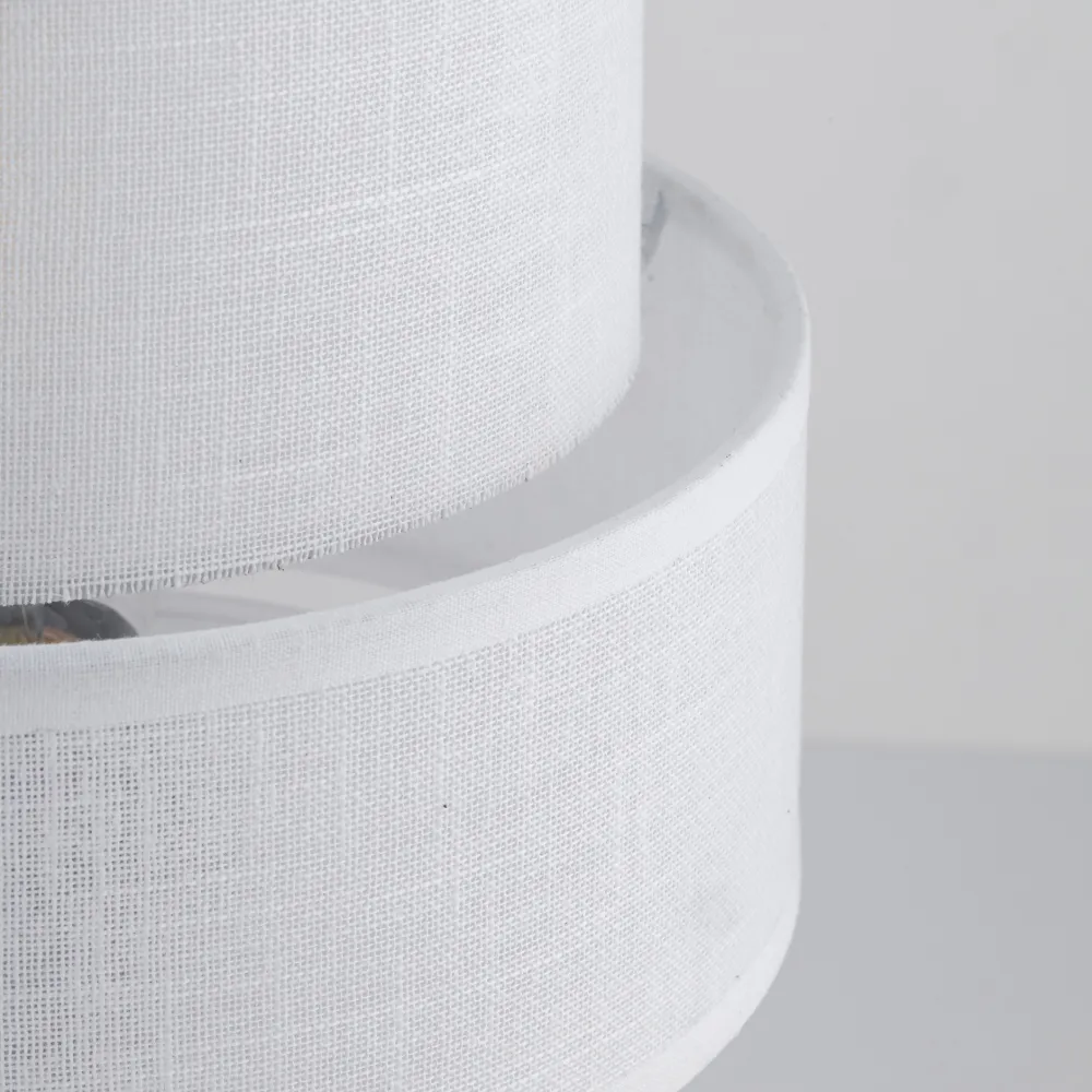 Abat Jour-Selezionato da Mazzolaluce Lampada da comodino paralume tessuto bianco moderna per camera da letto