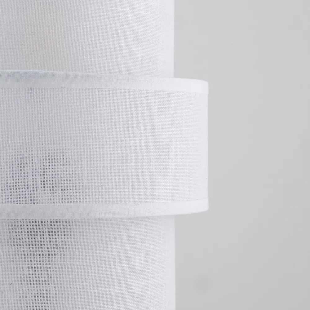 Abat Jour-Selezionato da Mazzolaluce Lampada da comodino paralume tessuto bianco moderna per camera da letto