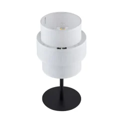 Abat Jour-Selezionato da Mazzolaluce Lampada da comodino paralume tessuto bianco moderna per camera da letto