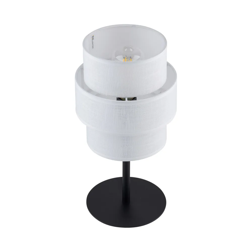 Abat Jour-Selezionato da Mazzolaluce Lampada da comodino paralume tessuto bianco moderna per camera da letto