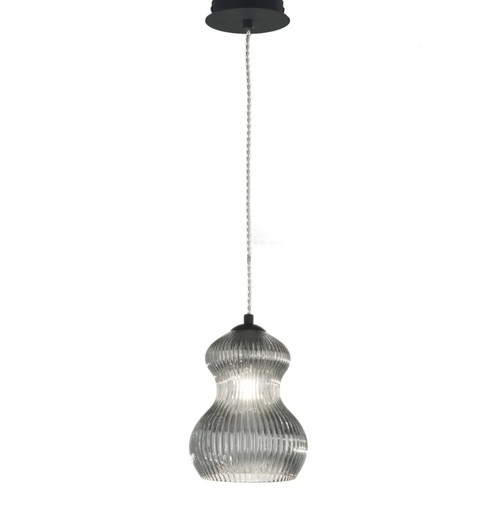Lampade A Sospensione-Ondaluce Lampada da comodino per camera da letto madagascar vetro fume