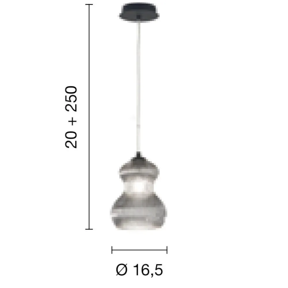 Lampade A Sospensione-Ondaluce Lampada da comodino per camera da letto madagascar vetro fume