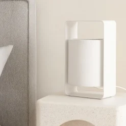 Abat Jour-Selezionato da Mazzolaluce Lampada da comodino per camera da letto moderna paralume bianco