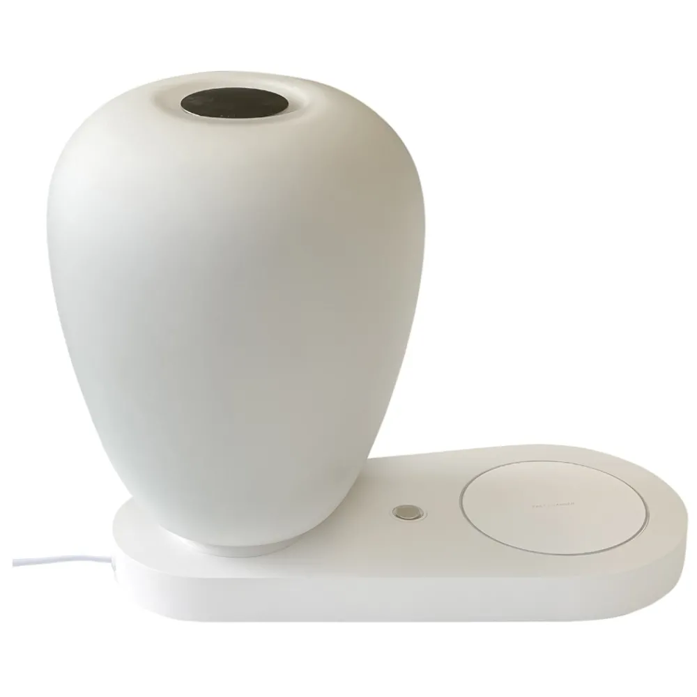 Abat Jour-Selezionato da Mazzolaluce Lampada da comodino per camera da letto usb caricatore wireless bianca moderna