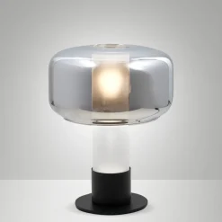 Abat Jour-Fabas Luce Lampada da comodino vetro fume moderna flick