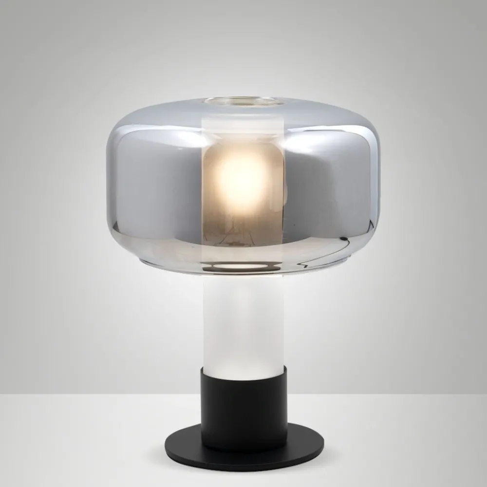 Abat Jour-Fabas Luce Lampada da comodino vetro fume moderna flick