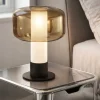 Abat Jour-Fabas Luce Lampada da comodino vetro oro per camera da letto moderna