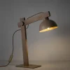 Abat Jour-Selezionato da Mazzolaluce Lampada da comodino vintage in legno cupola metallo sabbia