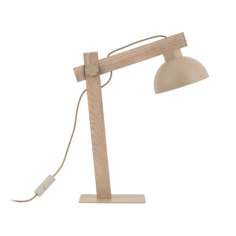Abat Jour-Selezionato da Mazzolaluce Lampada da comodino vintage in legno cupola metallo sabbia